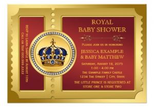 Red and Gold Baby Shower Invitations Red and Gold Boys Royal Baby Shower 5×7 Paper Invitation