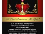 Red and Gold Baby Shower Invitations Red and Gold Crown Prince Baby Shower Invitation