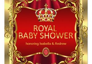 Red and Gold Baby Shower Invitations Royal Prince or Princess Baby Shower Red Gold Card