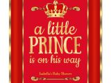 Red and Gold Baby Shower Invitations Royal Red Gold Prince is On His Way Baby Shower Invitation