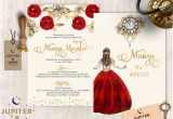 Red and Gold Quinceanera Invitations Gold Red Quinceanera Invitation Quinceanera Invitation