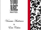Red and White Wedding Invitation Templates Wedding Invitation Wording Black White and Red Wedding