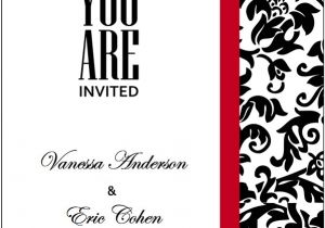 Red and White Wedding Invitation Templates Wedding Invitation Wording Black White and Red Wedding
