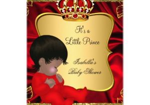 Red Black and Gold Baby Shower Invitations African American Prince Boy Baby Shower Red Gold 5×7 Paper