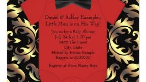 Red Black and Gold Baby Shower Invitations Elegant Red Black and Gold Baby Boy Shower Invitation