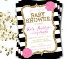 Red Black and Gold Baby Shower Invitations Pink Black and White Baby Shower Invitation Pink and