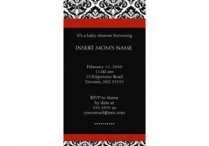 Red Black and White Baby Shower Invitations Black and Red Chic Baby Shower Invitations 4" X 9 25