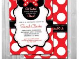Red Black and White Baby Shower Invitations Minnie Mouse Baby Shower Invitation
