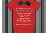 Red Black and White Baby Shower Invitations Red and Black Pinstripe Baby Shower 5 25" Square