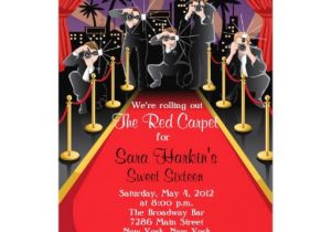 Red Carpet Bridal Shower Invitations Red Carpet Hollywood Sweet 16 Birthday Invite