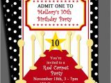 Red Carpet theme Party Invitations Red Carpet Party Invitation Printable or Printed with Free