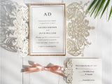 Red Ivory and Gold Wedding Invitations Exclusive Ivory Laser Cut Wedding Invitation with Glitter