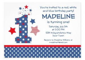 Red White and Blue 1st Birthday Invitations 1 000 Red White and Blue Birthday Invitations