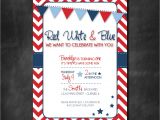 Red White and Blue 1st Birthday Invitations Chandeliers & Pendant Lights