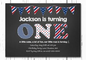Red White and Blue 1st Birthday Invitations Red White and Blue 1st Birthday Invitations 4th Of July