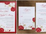 Red White and Gold Wedding Invitations Floral Archives Page 9 Of 22 Emdotzee Designs