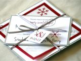 Red White and Silver Wedding Invitations Whimsical Winter Wedding Red White Silver Invitations