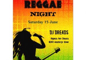 Reggae themed Party Invitations Personalized Rasta Invitations