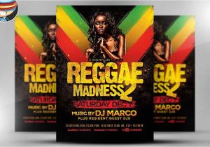 Reggae themed Party Invitations Reggae Madness Flyer Template Flyer Templates Creative