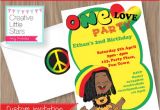 Reggae themed Party Invitations Reggae One Love Invitation Editable Instant Download