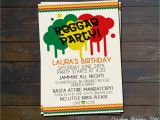 Reggae themed Party Invitations Reggae Party Birthday Invitation