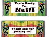 Reggae themed Party Invitations Reggae Personalized Candy Bars Shindigz