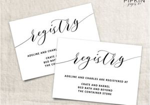 Registry Inserts for Wedding Invitations Printable Wedding Registry Card Wedding Info Card Template