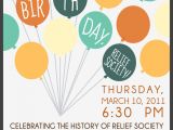 Relief society Birthday Invitation Template Free Download Relief society Birthday Celebration Balloon