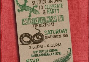 Reptile Birthday Party Invitations Printable Reptile Birthday Party Invitation Boy Birthday I Design
