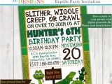 Reptile Birthday Party Invitations Printable Reptile Party Invitation Frog Snake Lizard Invite