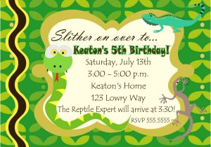 Reptile Party Invites Digital Reptile Snake Photo Birthday Party Invitation You