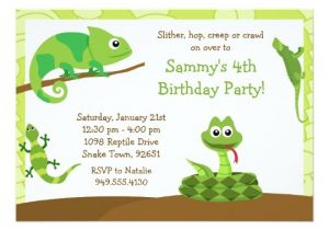 Reptile Party Invites Kids Reptile Birthday Party Invitation Zazzle Com