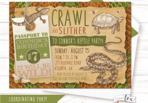 Reptile Party Invites Reptile Birthday Invitation Reptile Party Invitation Boys