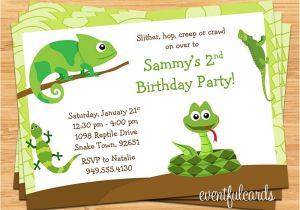 Reptile Party Invites Reptile Birthday Party Invitation