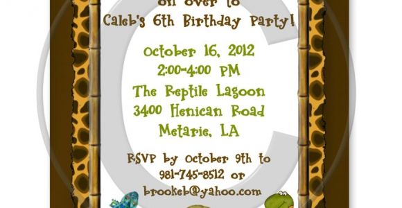 Reptile Party Invites Reptile Lizard Snake Birthday Party Invitations