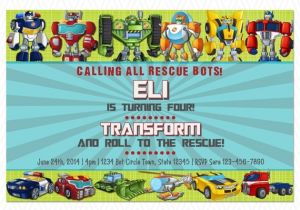 Rescue Bots Party Invitations Items Similar to Transformers Rescue Bots Birthday