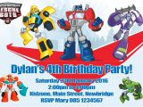 Rescue Bots Party Invitations Personalised Transformers Rescue Bots Invitations