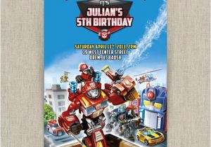 Rescue Bots Party Invitations Personalized Transformers Rescue Bots Birthday Invitation Card