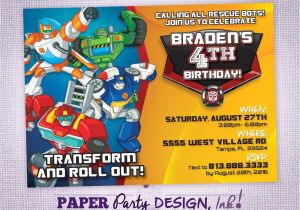 Rescue Bots Party Invitations Rescue Bots Birthday Party Invitation Rescue Bots Party