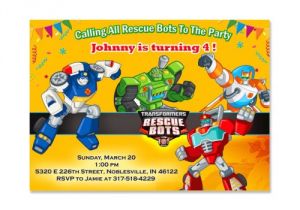 Rescue Bots Party Invitations Transformers Rescue Bots Invitation Transformers Rescue