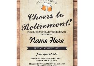 Retirement and Birthday Party Invitation Wording Retirement Party Cheers Beers Wood Pub Invitation