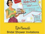 Retro Housewife Bridal Shower Invitations Printable Diy Retro Housewife theme Bridal Shower Party