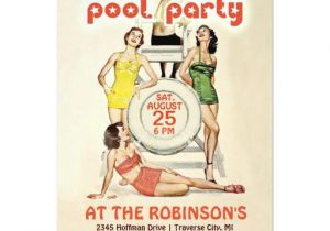 Retro Pool Party Invitations Cute Retro Vintage Pool Party Invitation