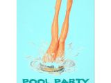 Retro Pool Party Invitations Diving Legs Retro Swimming Pool Party Invitations