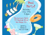 Retro Pool Party Invitations evening Retro Pool Party Invitations 5 25" Square