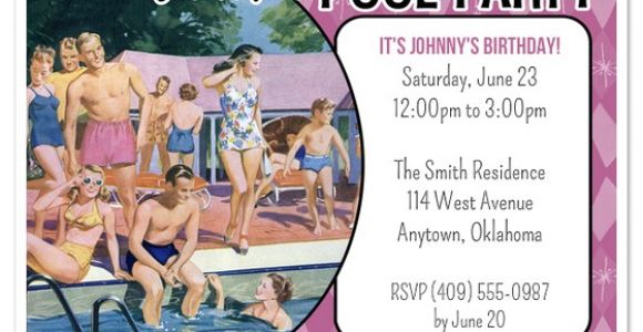 Retro Pool Party Invitations Retro Pool Party Invitations Invitations & Cards On Pingg