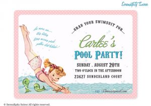 Retro Pool Party Invitations Serendipity soiree Invitation Collections Itsy Bitsy