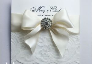 Ribbon Brooch Wedding Invitation Lace Wedding Invitations Free Shipping
