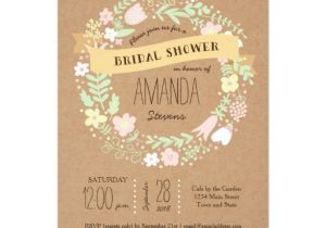 Rifle Paper Bridal Shower Invitations Whimsical Floral Wreath Craft Paper Bridal Shower Custom