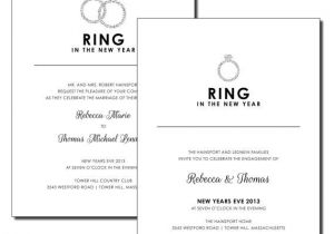 Ring In the New Year Wedding Invite New Years Eve Engagement Invitation Nye Wedding
